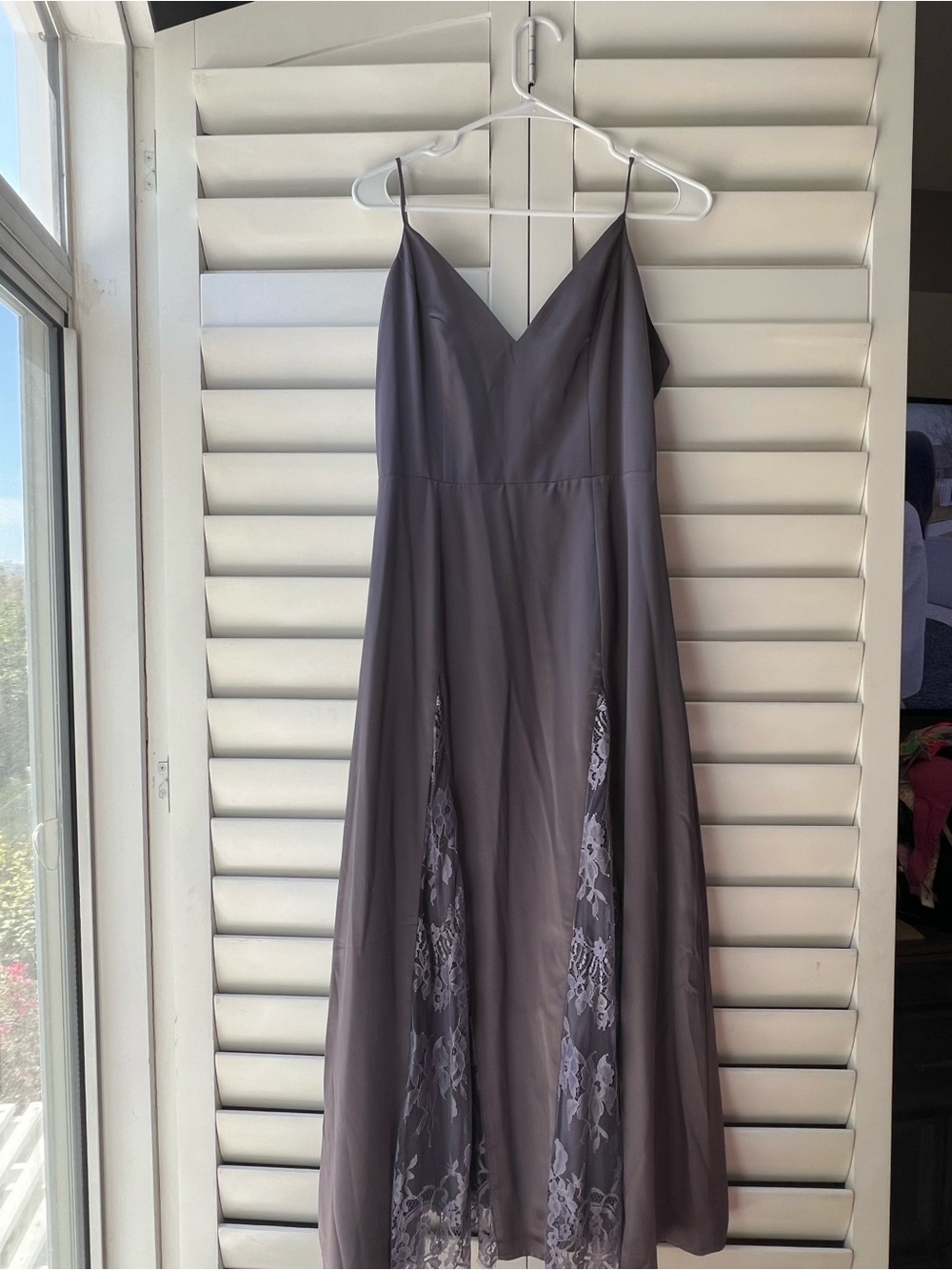NBD Strapless Slip Dress with Lace Insets